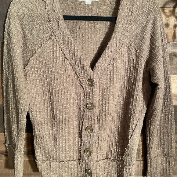 Vince Camuto Taupe Textured Cardigan - Picture 3 of 7